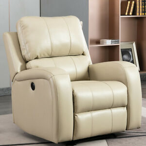 ANJ Bonded Leather Power Reclining Sofa With Chaise