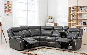 Divano Romano Furniture Classic Traditional Bonded Leather Reclining Sofa, Large