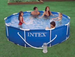 Intex 10′ x 30″ Metal Frame Set Swimming Pool with 330 GPH Pump & 6 Pack Filters