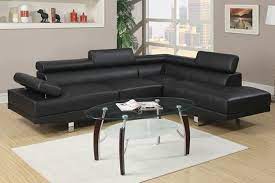 Poundex 2-Piece Leather Sectional Sofa