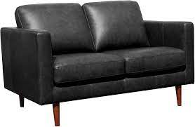 Rivet Leather Loveseat Sofa