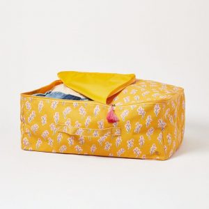 Alizee Yellow Fabric Underbed Storage Bag Small
