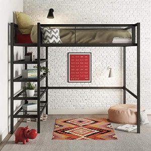 DHP Tiffany Storage Loft Bed with Book Case