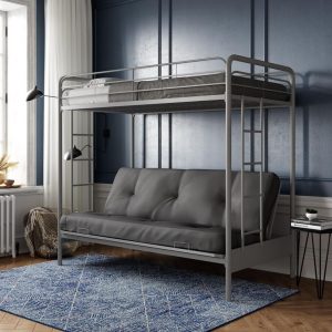 DHP Twin-Over-Futon Metal Bunk Bed