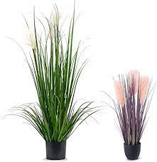 Luxsego 46" Artificial Greenery Plant With Reed Flowers