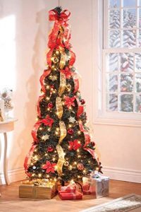 Pre-Lit and Fully Decorated Collapsible Tree, 7 Feet