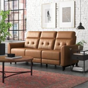 Red Barrel Studio Convergent Faux Leather Pillow Top Arm Reclining Loveseat