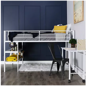 W. Trends Twin-Size Loft Bed with Desk and Shelves
