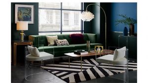 Avec Apartment Sofa with Brass Legs