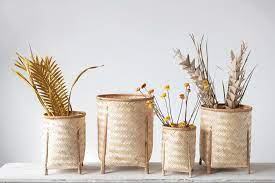 Natural Woven Footed Basket